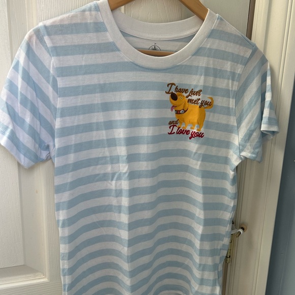 Disney Other - Disney Up Dug Embroidered Striped T-shirt